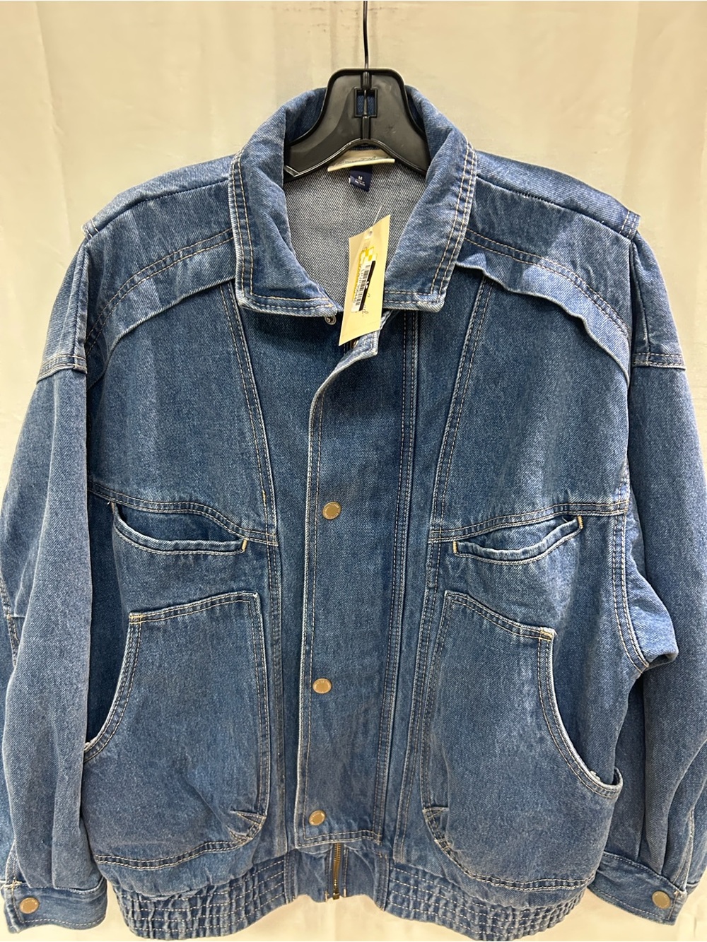 Universal Thread Denim Bomber Jacket in Blue - Picture 4 of 8